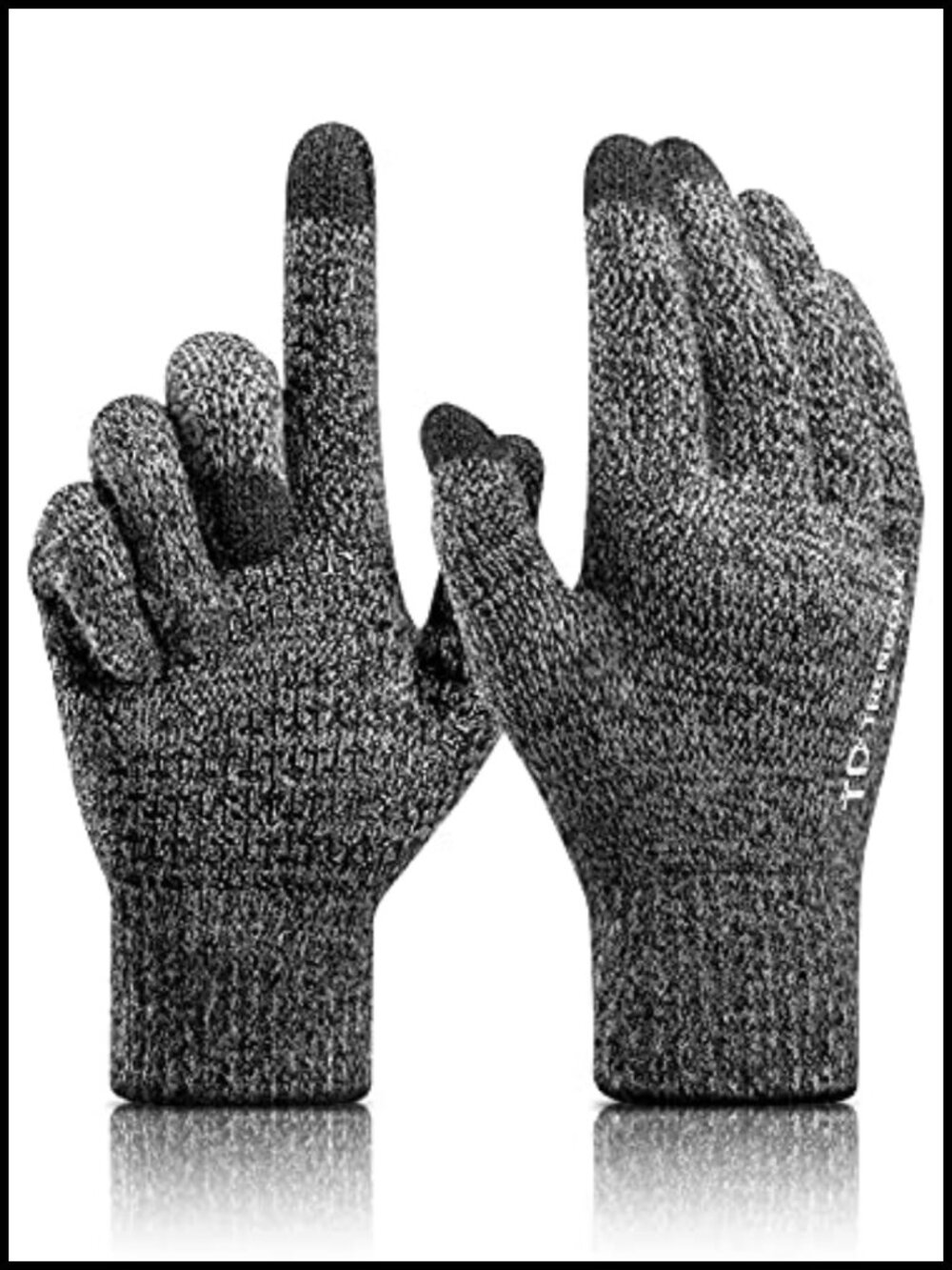 Merino Wool Winter Gloves Touchscreen Non-Slip Knit Elastic Cuff Unisex
